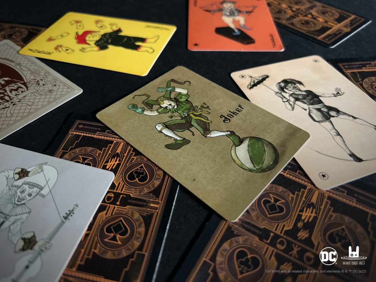 Joker cards in many different styles for The Arkham Asylum Files