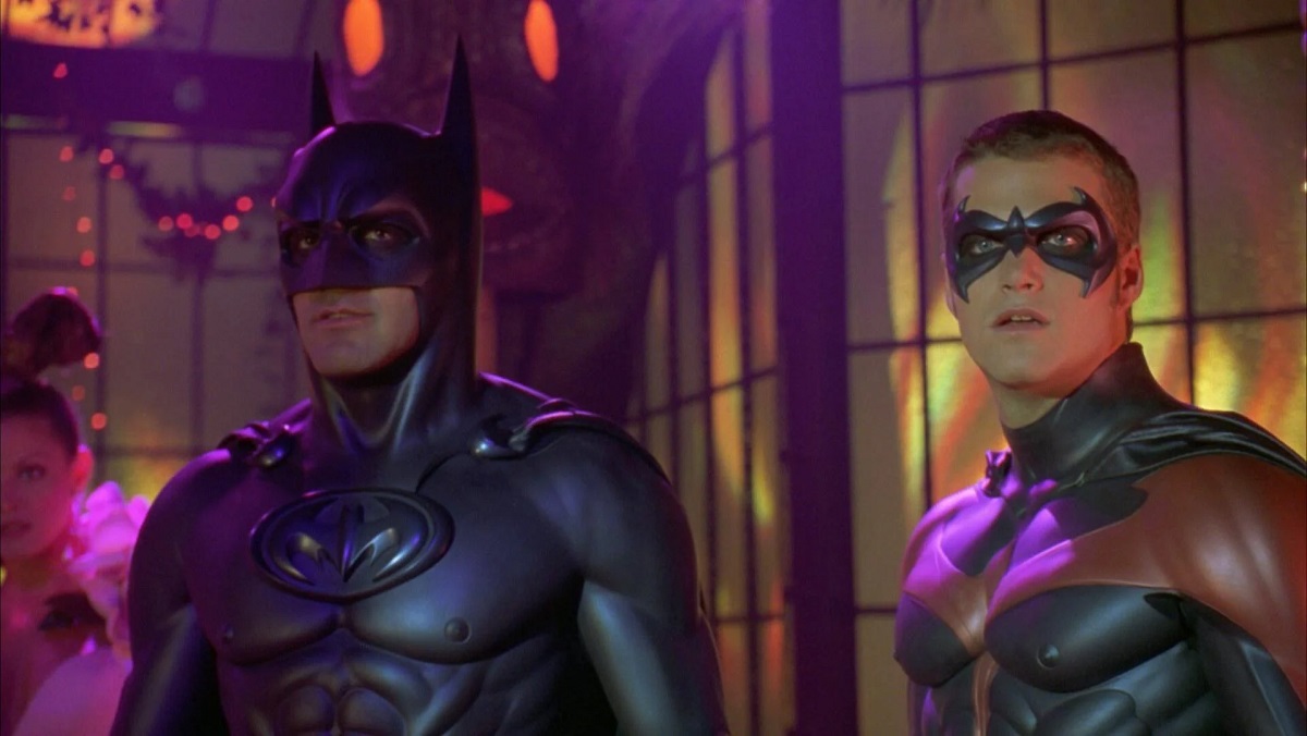 George Clooney and Chris O'Donnell as Batman and Robin, in the film of the same name.