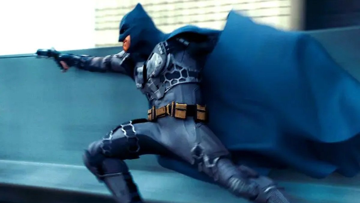 Ben Affleck in his new Batman costume in The Flash.
