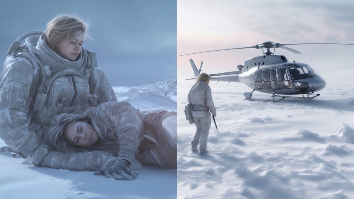 Fast and Furious concept art of two women getting rescued from the artic shared by Vin Diesel along with a release date