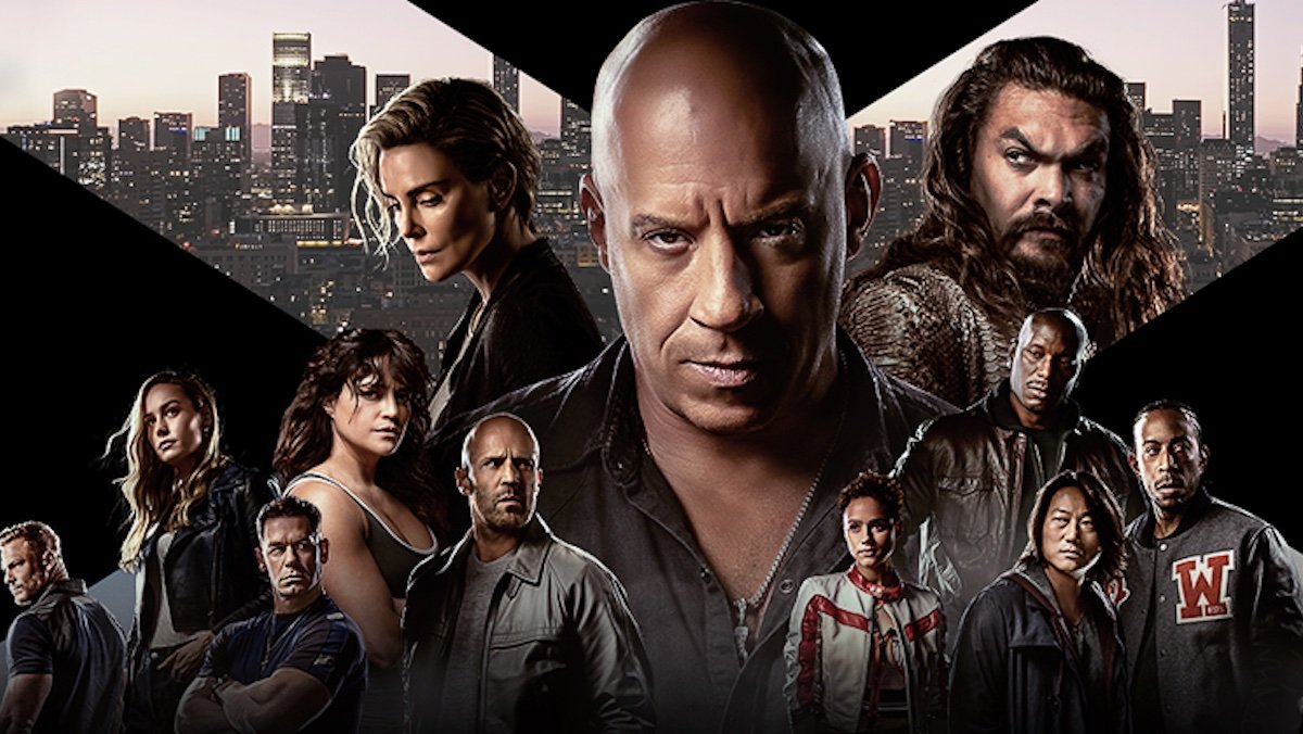A poster with all of the characters for Fast X with Vin Diesel center