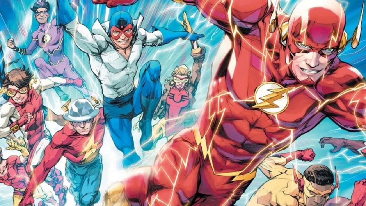 The various DC Comics speedsters led by the Flash Barry Allen.