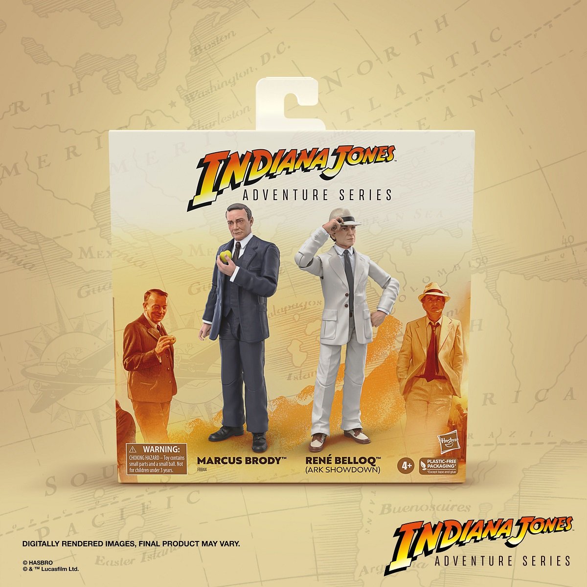 Indiana Jones Adventure Series Brody and Beloq 2 pack, packaging front view.