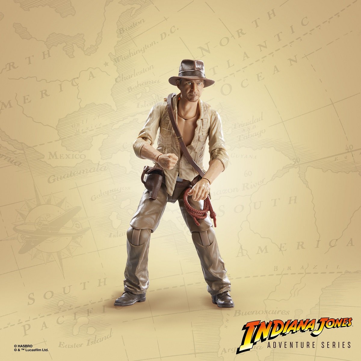 Close up of the Indiana Jones Adventure Cairo Indiana Jones figure from Hasbro.
