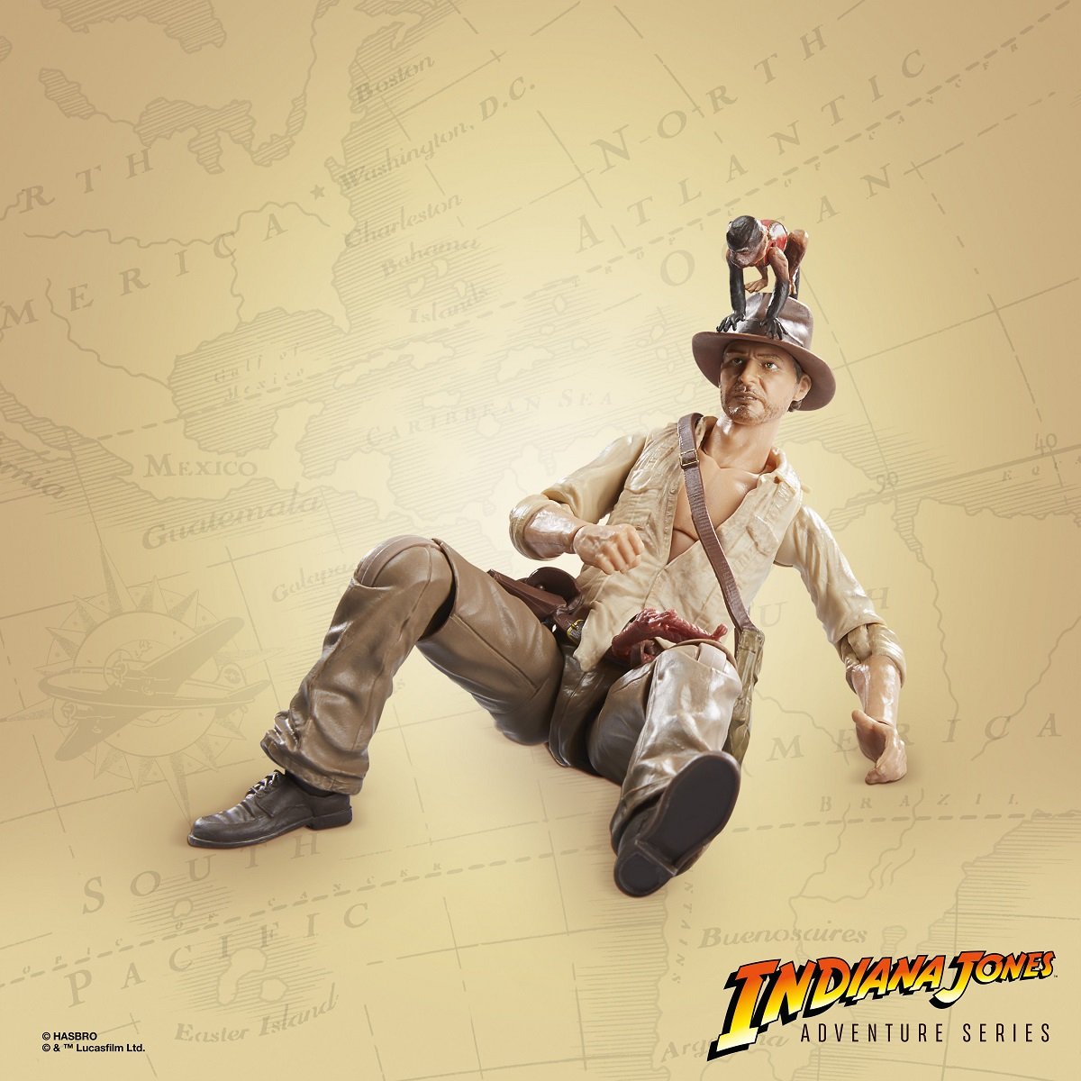 Indiana Jones Adventure new Cairo Indy Hasbro figure knocked down post fight. 