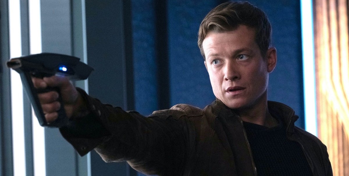 Jack Crusher (Ed Speleers), the son of Jean Luc Picard and Beverly Crusher in Star Trek: Picard. 