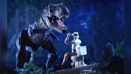 T. Rex Munches Man on Toilet in Mattel JURASSIC PARK Action Figure Set