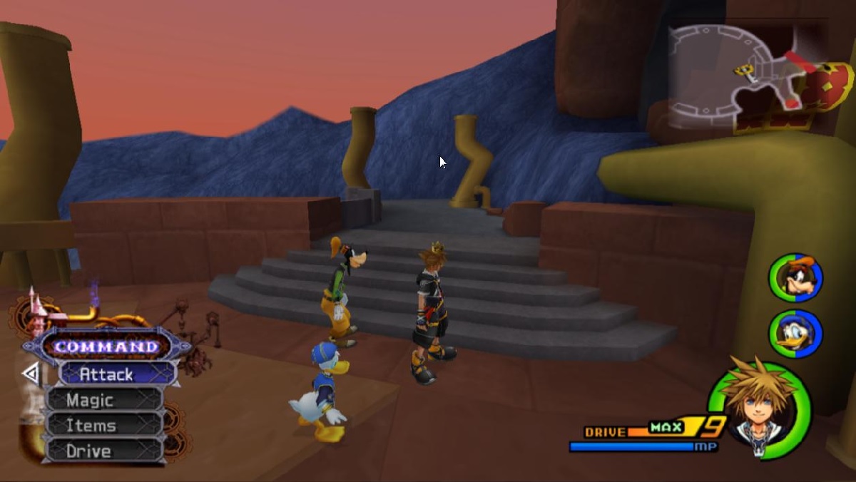 An example of video game health bars, in Kingdom Hearts.