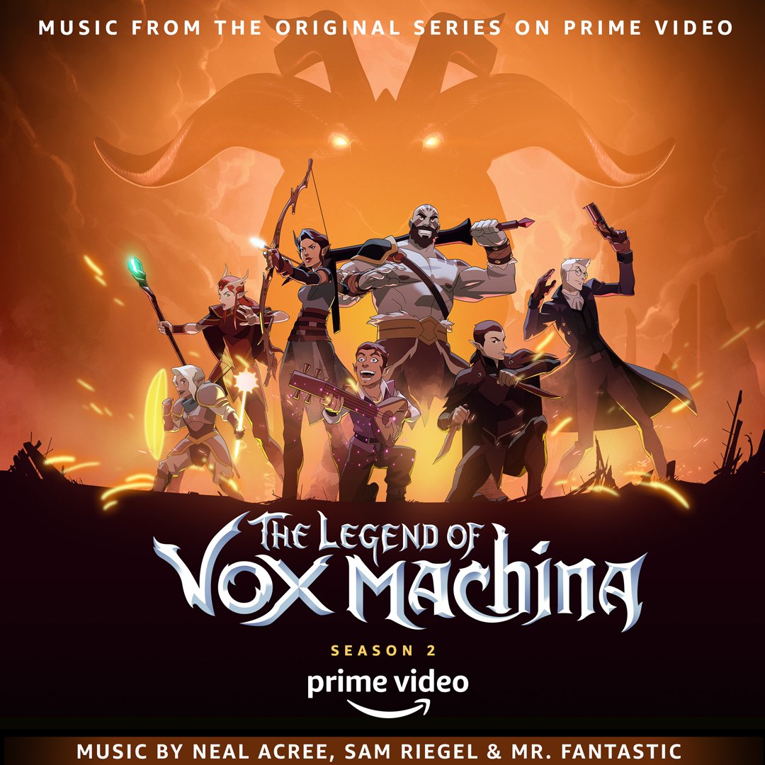 The Vox Machina adventures illustrated on the cover of the Legend of Vox Machina season 2 soundtrack