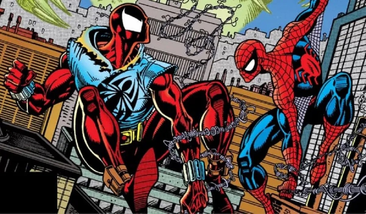Spider-Man vs Scarlet Spider, art by Tom Lyle.