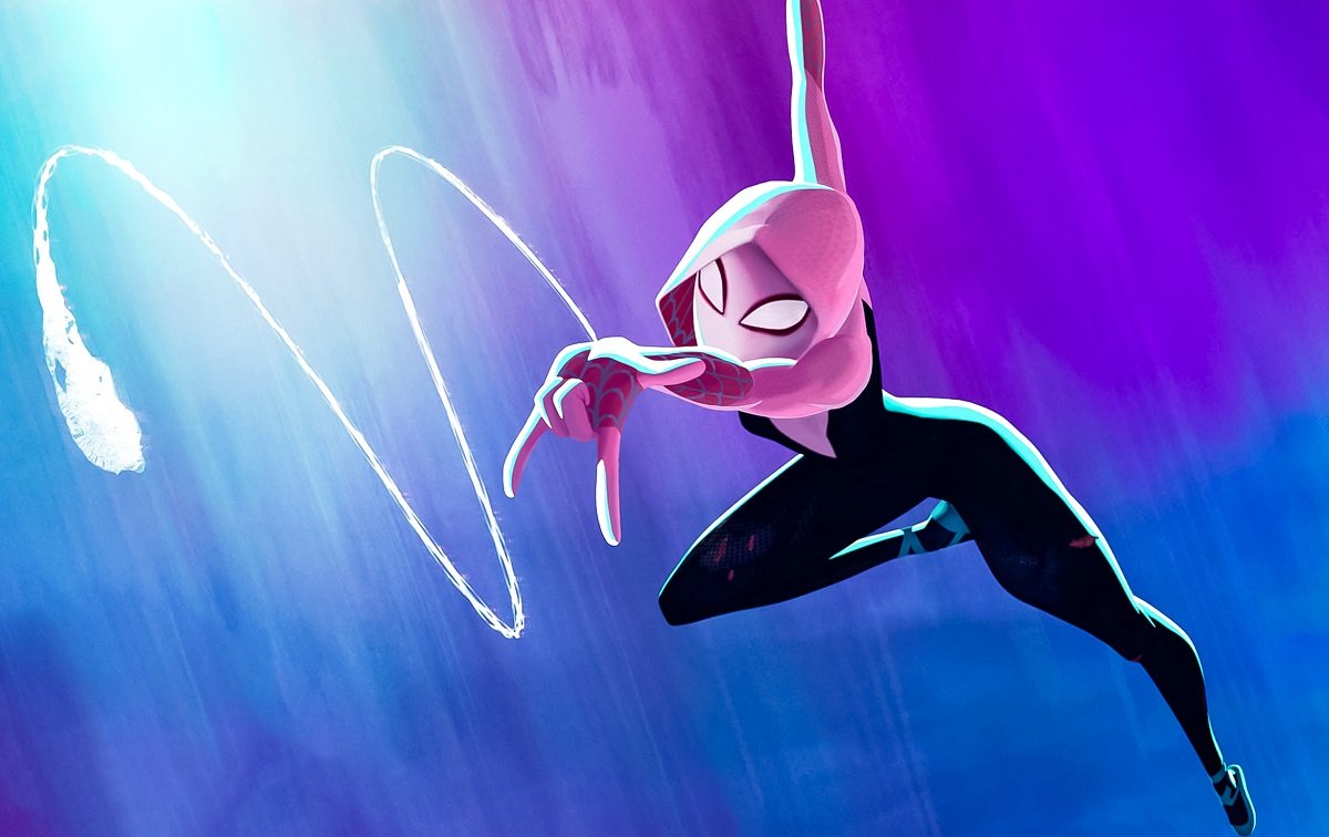 Spider-Gwen as she appears in Spider-Man: Across the Spider-Verse.