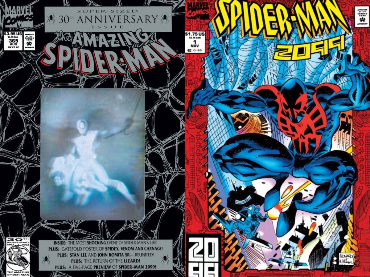 1992's Amazing Spider-Man #364, Miguel O'Hara's first appearance, and Spider-Man 2099 #1. 