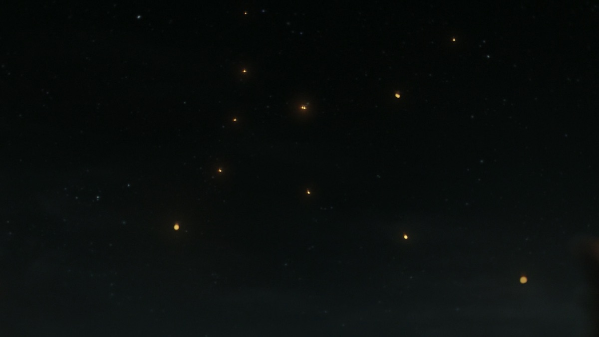 The Constellation of stars the Stranger made with fireflies on The Lord of the Rings