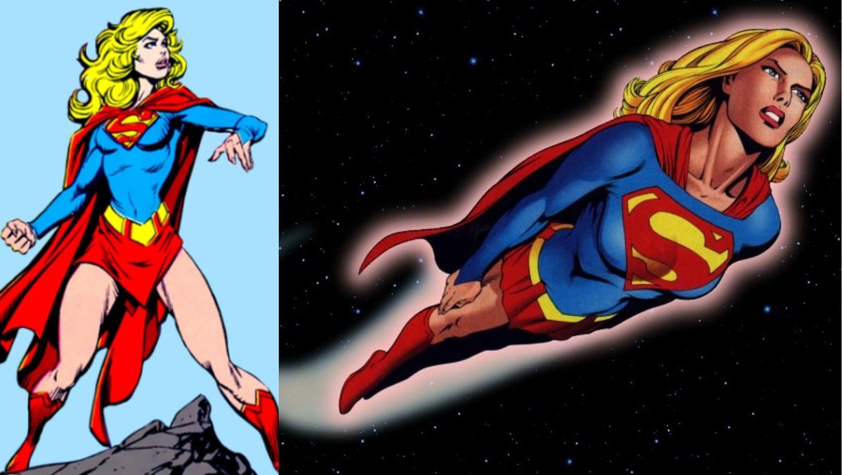 the 1990s Not Superman's Cousin Supergirl, with art by Tom Grummett and Gary Frank. 