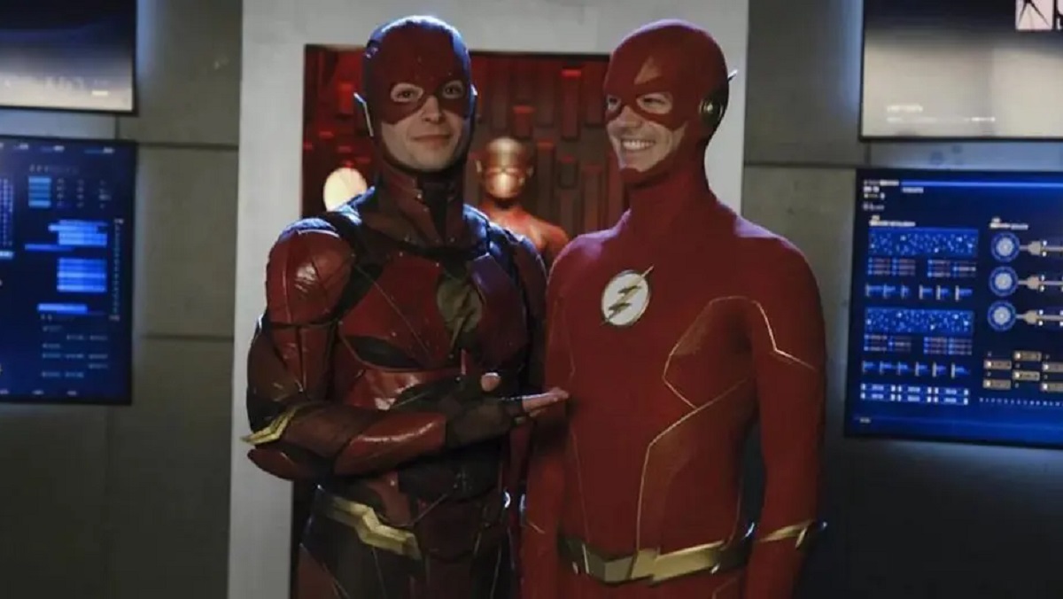 The cinematic and TV versions of the Flash meet during the CW's Crisis on Infinite Earths event.