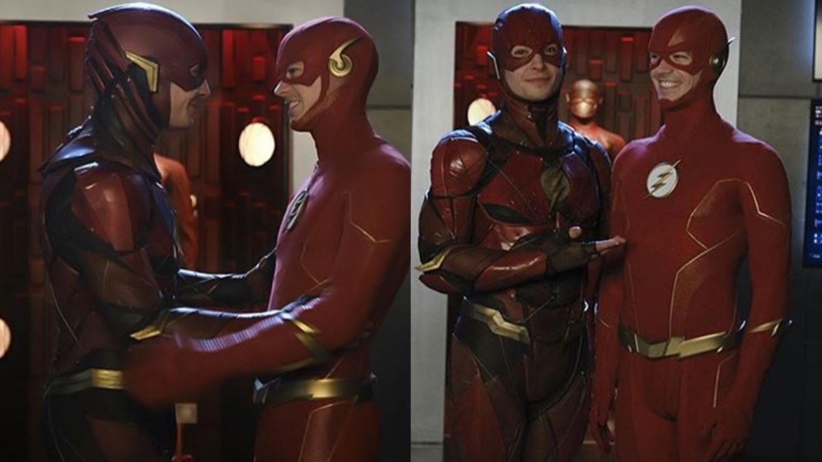 Grant Gustin's Flash meets Ezra Miller's Flash in the CW's Crisis on Infinite Earths.