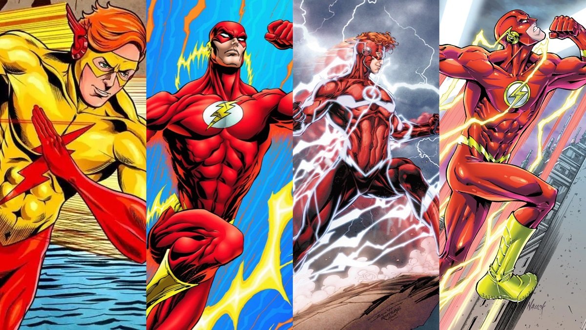 Wally West as Kid Flash, the the Flash in various different costumes.